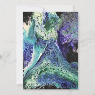 Convite La Laguna pintando azul, verde, preto branco prate