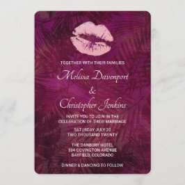 Convite Lábios Brilhantes Rosa Sexy Glamour de Casamento
