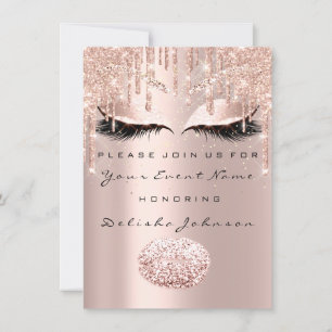 Convite Lábios De Maquiagem Bridal Com 16º Drips Glitter