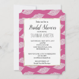 Convite Lábios Glam Diamond Rosa