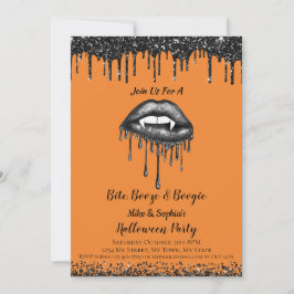 Convite Lábios pretos de brilho vampiro  adultos do Hallow