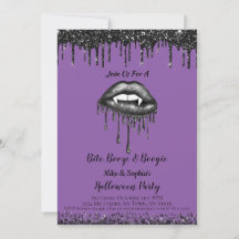 Lábios purpura com brilho de vampiro para festa de