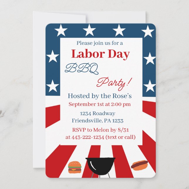 Convite labor day invitation (Frente)
