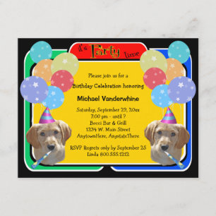 Convite Labradoodle Puppy Birthday Barker