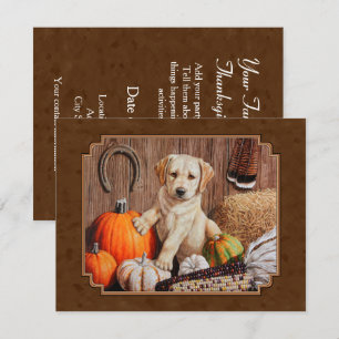 Convite Labrador Retriever Dog & Pumpkins Brown