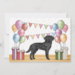 Convite Labrador Retriever Preto Lab Cachorro Colorido Ani
