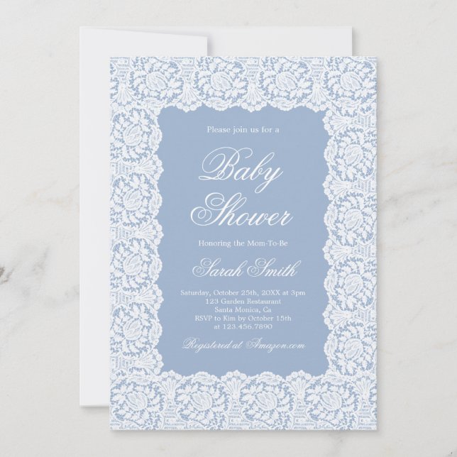 Convite Lace Baby Shower (Frente)