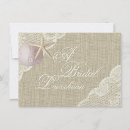 Convite Lace e Starfish Bridal Luncheon