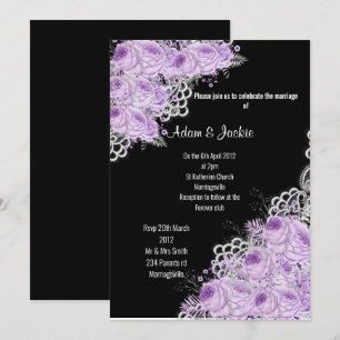 CONVITE LACE ELEGANTE MODERNO DE LACE PURPLE NEGRO
