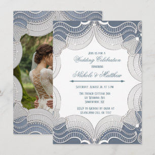 Convite Lace Elegante Na Foto Da Celebração Do Casamento A