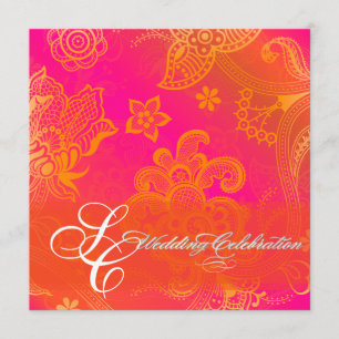 Convite Lace floral laranja de PixDezines