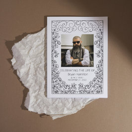 Convite Lace Frame Celebração Funeral do Programa Life