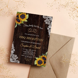 Convite Lace Vintage Corda Nós Damos o Nó Girassóis Churra