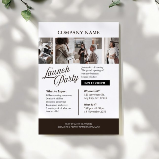 Convite lack and White Professional Company Launch Party (Criador carregado)