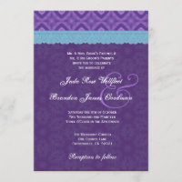 Laço azul do Aqua do roxo real que Wedding V18