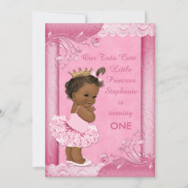 Convite Laço bonito do falso do primeiro aniversario do