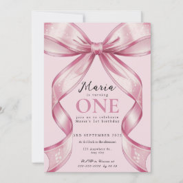 Convite Laço Coquete Rosa Brilho 1º
