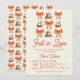 Convite Laço Coquette de outono Enamorada Café Laranja Edi