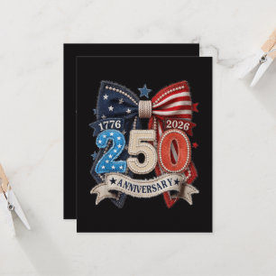 Convite Laço da Bandeira Americana 250º Aniversário Patrio