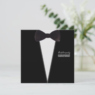 Convite laço de gravata-tuxedo-festa-desenhados à mão para