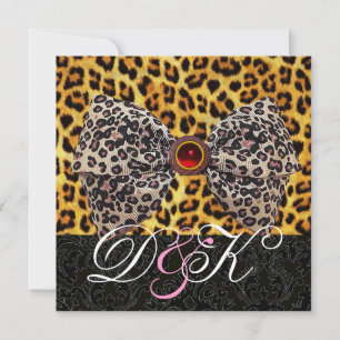 CONVITE LACO DE PELO DE LEOPARDO, RUBI VERMELHO E MONOGRAM
