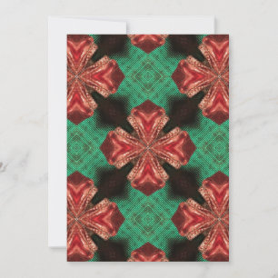 Convite Laço de Seda Vermelho Design de Fita Cruzada Verde