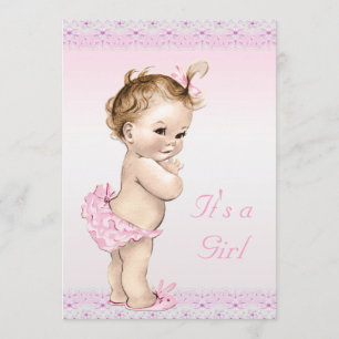 Convite Laço floral do falso bonito do chá do bebé do