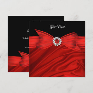 Convite Laço Luxuoso Vermelho para Todas as Ocasiões Festa