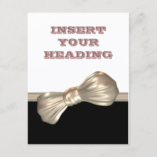 Convite Laço preto branco creme