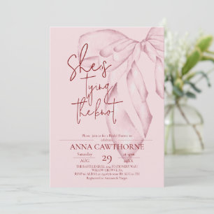 Convite Laço Rosa ⎮Chá de Noiva Moderno e Elegante