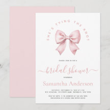 Laço Rosa Ela Está Amarrando o Nó Chuveiro de Noiv