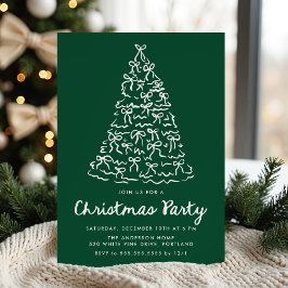 Convite Laços Caprichosos da Árvore de Natal Verde Festa d