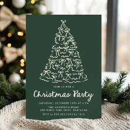Convite Laços de Natal Caprichosos Árvore Pinho Verde Fest