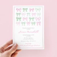 Laços Rosa e Verde Préppy Chuvada de Bebê Menina