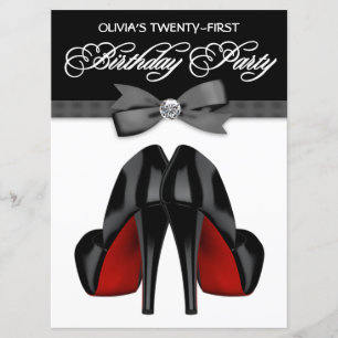 Convite Lacre Preto Vermelho Gravata Borboleta Aniversário