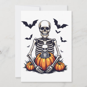 Convite Lacrimejo Halloween Gravidez Esqueleto Gravidez