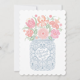 Convite Lacy Mason Jar Chá de panela