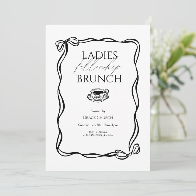 Convite Ladies Fellowship Brunch Church Event (Em pé/Frente)