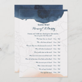 Convite Lado duplo - Desejos dos jogos do Chá de fraldas |