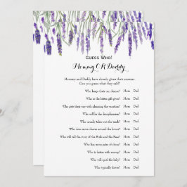 Convite Lado duplo - Desejos dos jogos do Chá de fraldas |