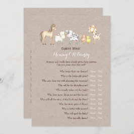 Convite Lado duplo - Desejos dos jogos do Chá de fraldas |