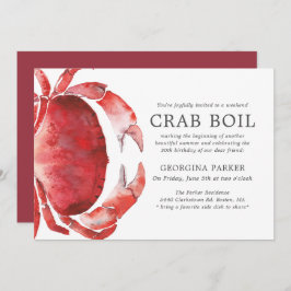 Convite Lado Vermelho | Crab Boil Birthday