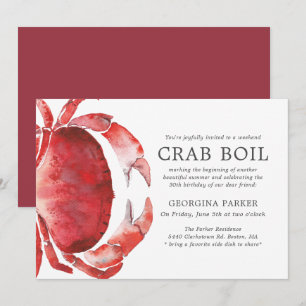Convite Lado Vermelho   Crab Boil Birthday