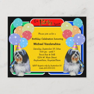 Convite Ladrador do aniversário de Shih Tzu