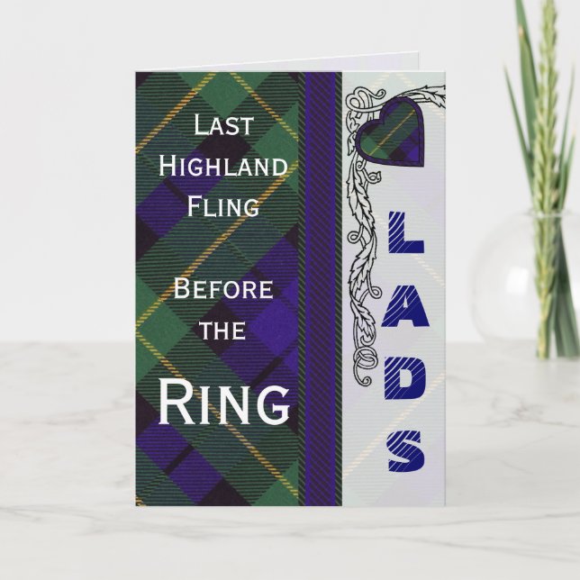 Convite Lads Stag night -  Armstrong Scottish Tartan (Frente)
