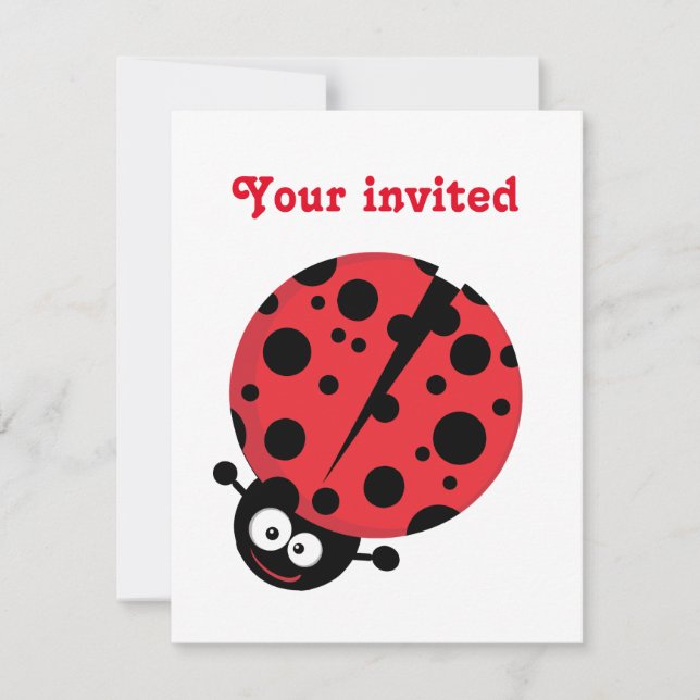 Convite Lady Bug Birthday Invite (Frente)
