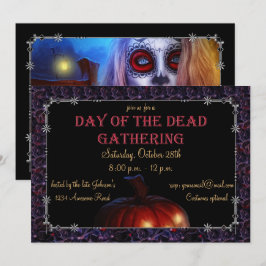 Convite Lady e Jack-o-lanterno Dias de los Muertos