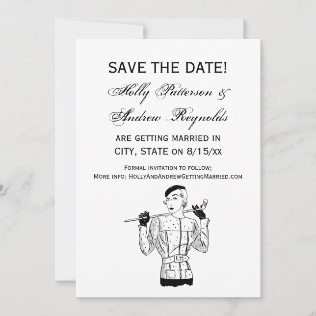 Convite Lady Golfer fascinável dos anos 30 com o Golf Club (Frente)