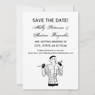 Convite Lady Golfer fascinável dos anos 30 com o Golf Club