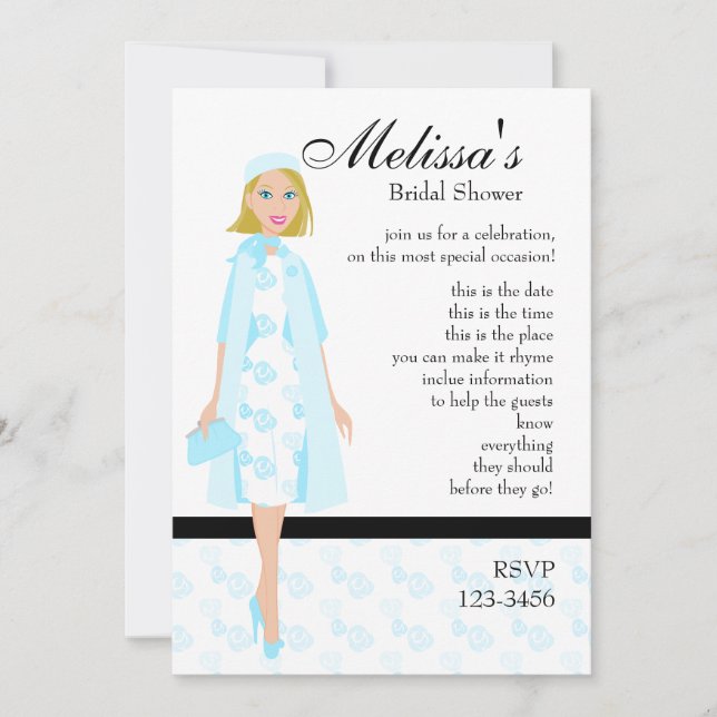 Convite Lady In Blue (Frente)